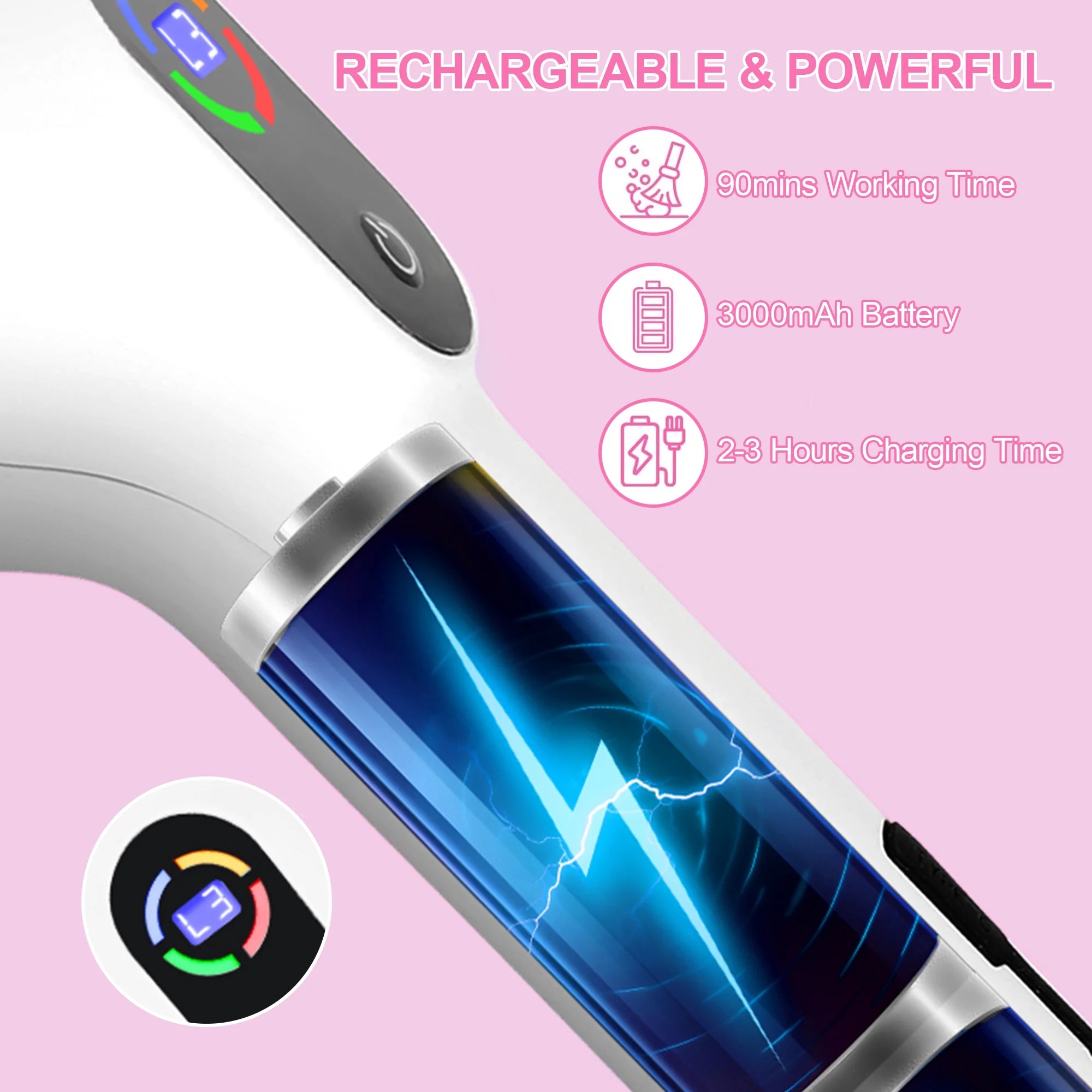 Electric Spin Scrubber,Cordless Cleaning Brush,Shower Cleaning Brush with 8 Replaceable Brush Heads, Power Scrubber 3 Adjustable Speeds,Adjustable & Detachable Long Handle,Voice Broadcast